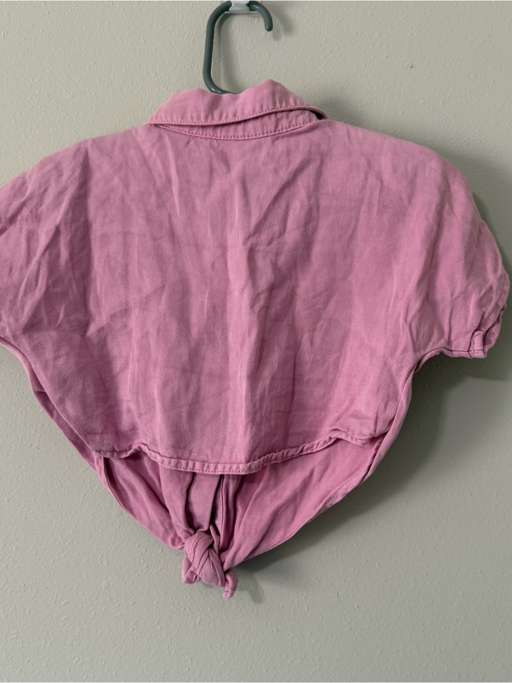 Zara Pink Tie Front Short Sleeve Button-Up Top Size 12-18 Months - Picture 5 of 5